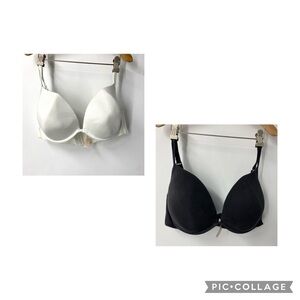 Two Cacique T-shirt bras black white size 42D